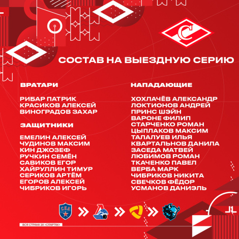 27 игроков – на предновогодний выезд «Спартака»!